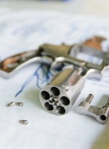 disassembled revolver